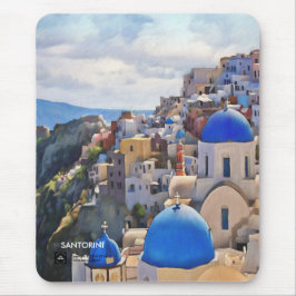 Oia, Santorini. Griechenland.Ölgemälde. Geschenk M Mousepad