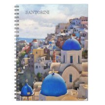 Oia, Santorini. Griechenland.Ölgemälde. Geschenkpa