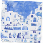 Oia Santorini Griechische Insel Aquarell Halstuch<br><div class="desc">Aquarellblau-weiße Stadtmalerei auf der Grundlage des Dorfes Öl auf der schönen griechischen Insel Santorini.</div>