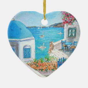 Oia, Santorini Herz-Verzierung Keramikornament