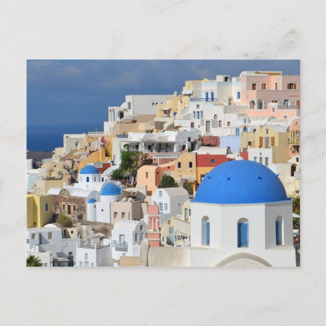 Oia Santorini Postcard Postkarte (Vorderseite)