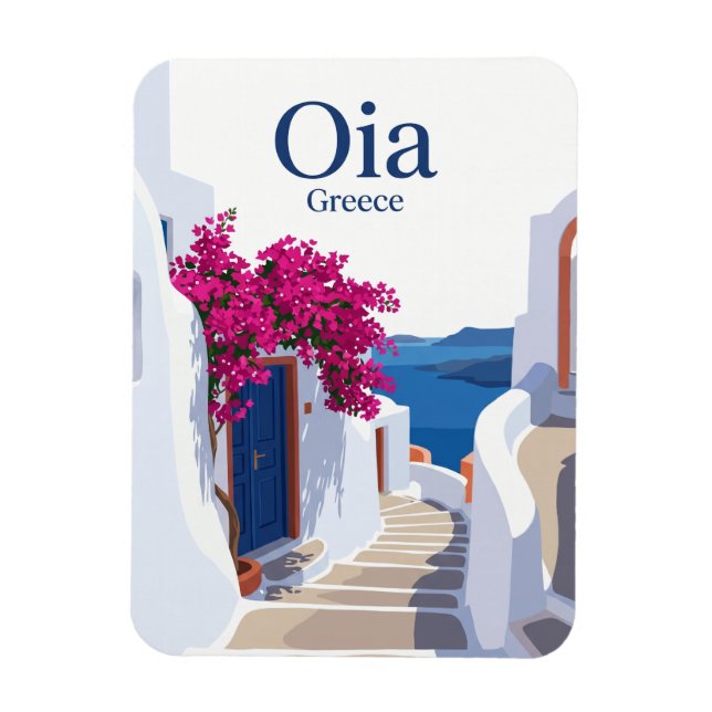 Oia Seitenstraße Griechenland Magnet (Vertikal)