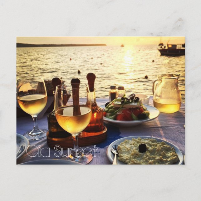 Oia Sunset Postkarte (Vorderseite)