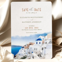 Oia Village Santorini Save the Date Hochzeit Itali