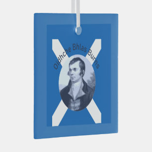 Oidhche Bhlas Burns Gälisch Blau und Saltire Ornament Aus Glas