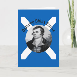Oidhche Bhlas Burns Gälisch Grau und Saltire Feiertagskarte