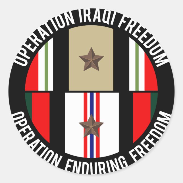 OIF - OEF 1 Stern Runder Aufkleber (Vorderseite)