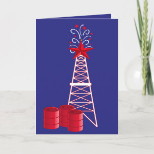 Oil And Gas Industry Rig Merry Christmas Feiertagskarte