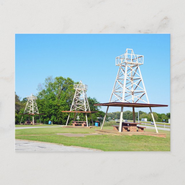 Oil Derrick Picnic Tables, I-20 Highway, Texas Postkarte (Vorderseite)