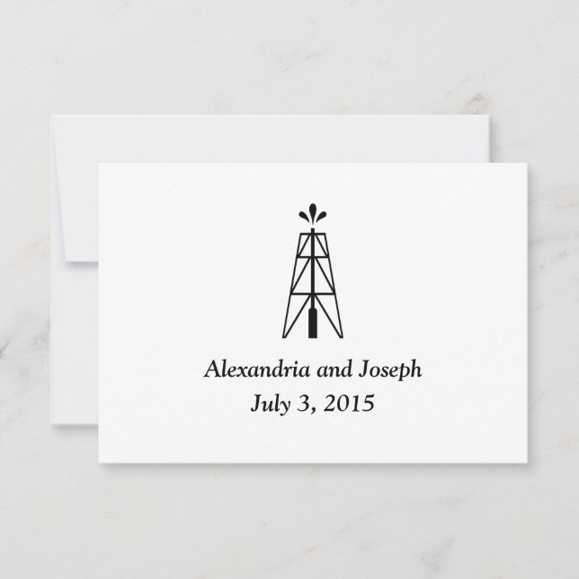 Oil Derrick Wedding | UAWG Beilage RSVP Karte (Vorderseite)