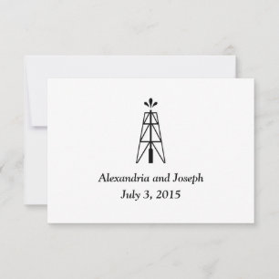 Oil Derrick Wedding   UAWG Beilage RSVP Karte