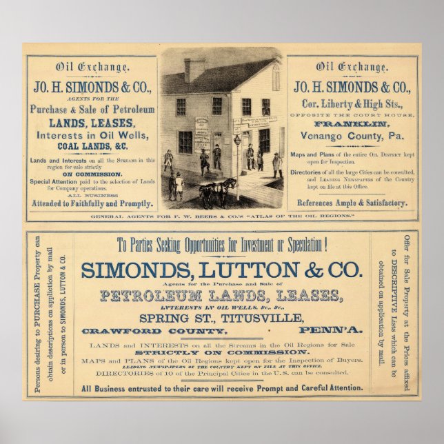 Oil Exchange, Simonds companies Poster (Vorne)