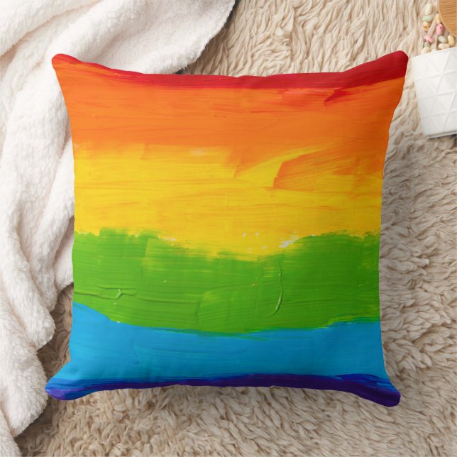 Oil paint Rainbow Colors Gay Lesbian LGBT Kissen (Decke)