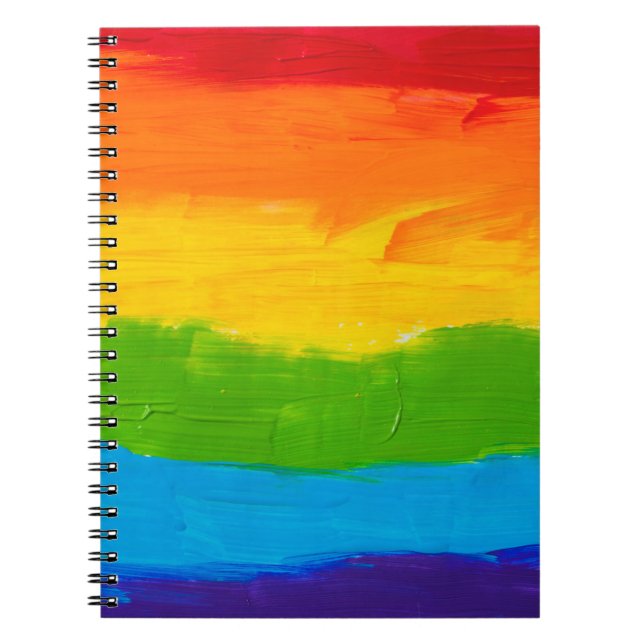 Oil paint Rainbow Colors Gay Lesbian LGBT Notizblock (Vorderseite)