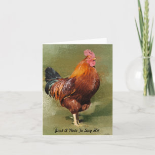 Oil Painted Chicken Note Card Karte