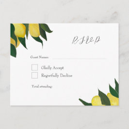 Oil Painted Lemons R.S.V.P Postcard Einladungspostkarte
