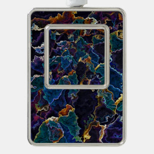 Oil Slick Weihnachtsschmuck Rahmen-Ornament Silber