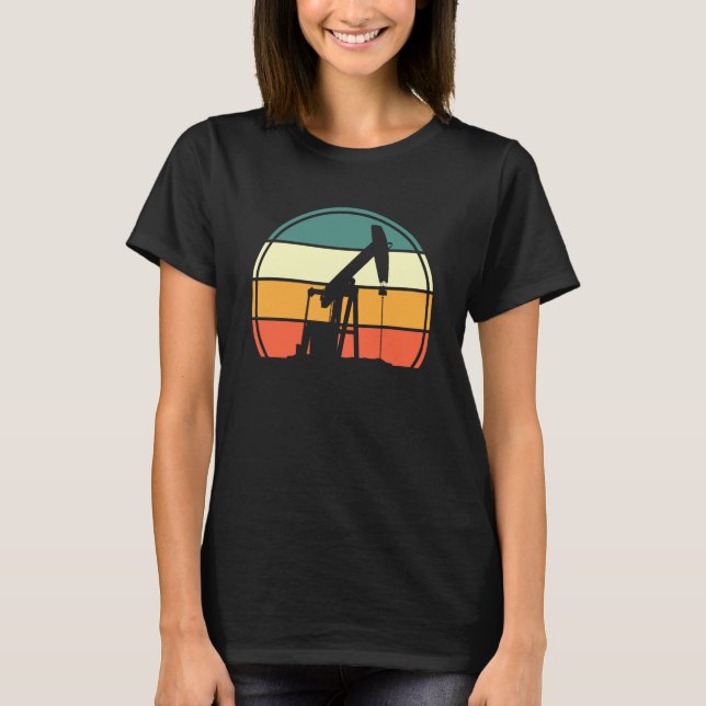 Oilfield Pump Drilling Oilfield Worker Retro Oil R T-Shirt (Vorderseite)