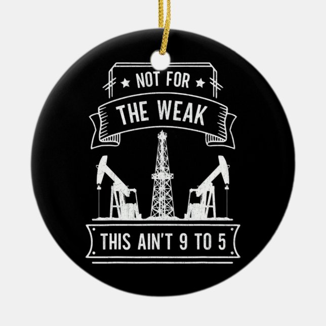 Oilfield Vater Bohröl für amerikanische Flaggen Keramik Ornament (Vorne)