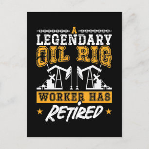 Öilfield Worker Legendary Oil Rig Worker Remüde Feiertagspostkarte