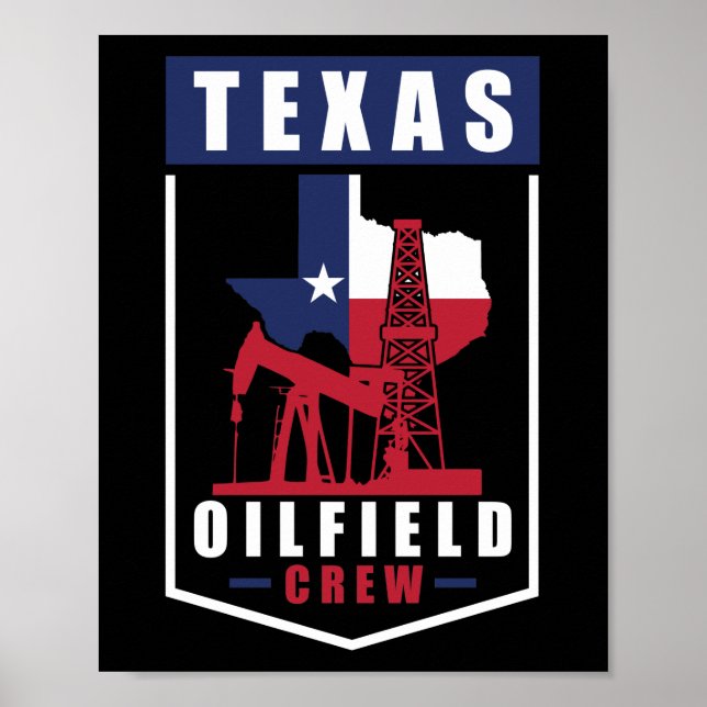 Oilfield Worker Roughneck Texas Oilfield-Crew Poster (Vorne)