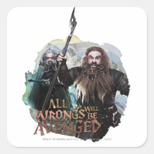 Oin und Gloin Quadratischer Aufkleber