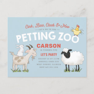 Oink Baa Cluck Moo Kindergeburtstagseinladung Post Postkarte