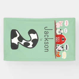 Oink Baa Moo 2. Geburtstagsfarm Kids Banner