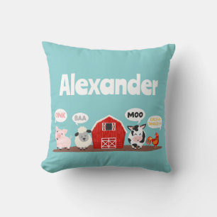 Oink Baa Moo Bauernhof Tier Süß Personalisiert Kissen
