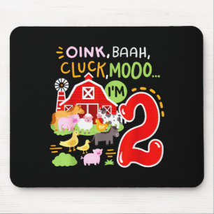 Oink Baa Moo Ich bin 2 Bauernhoftiere 2. Geburtsta Mousepad