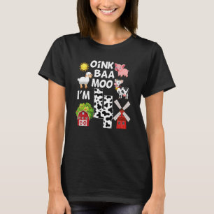 Oink Baa Moo Ich bin 4 Bauernhof Thema Geburtstag T-Shirt