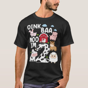 Oink Baa Moo I'M 2 Farm Animals 2nd Geburtstag T-Shirt