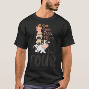 Oink Baa Neigh Cluck Moo Ich bin 4 Jahre alt Farm  T-Shirt