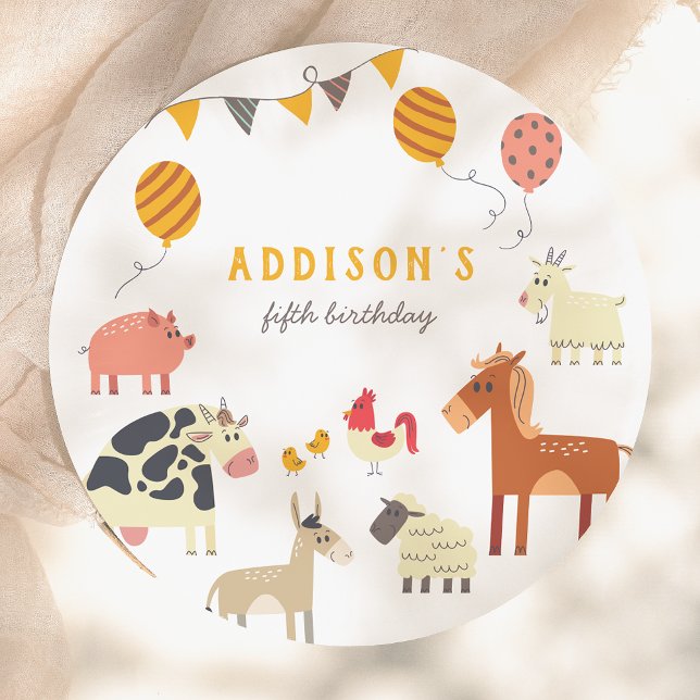 Oink Baa Quack Moo Farm Animals Birthday Party Pappteller (Von Creator hochgeladen)