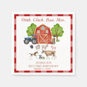 Oink Baa Quack Moo Niedliche Landtiere Geburtstag Serviette