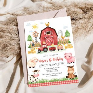 Oink Baa Quack Muh Bauernhof Tiere Geburtstag Einladung