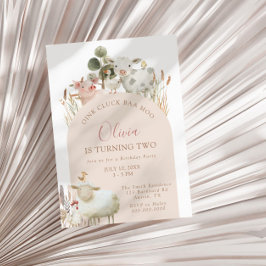 Oink Cluck Baa Moo Barnyard Birthday Einladung