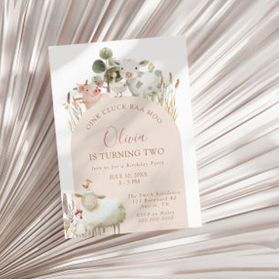 Oink Cluck Baa Moo Barnyard Birthday Einladung