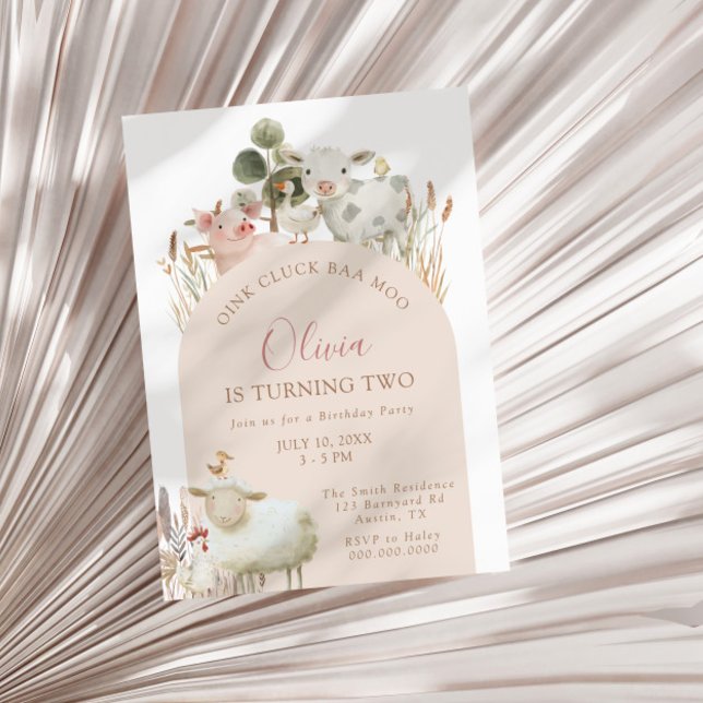 Oink Cluck Baa Moo Barnyard Birthday Einladung (Von Creator hochgeladen)
