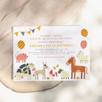 Oink Moo Cock-a-doodle-doo Landtiere Geburtstag