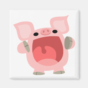"OINK!!!" Niedlicher Cartoon Pig Magnet
