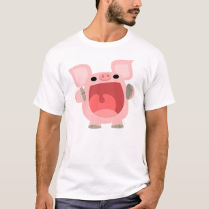 "OINK!!!" Niedlicher Cartoon-Schwein-KinderT - T-Shirt