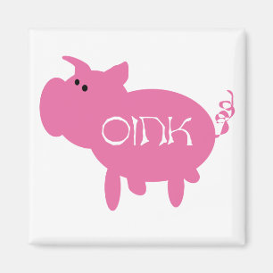 Oink rosa Schwein-T-Shirts und Geschenke Magnet