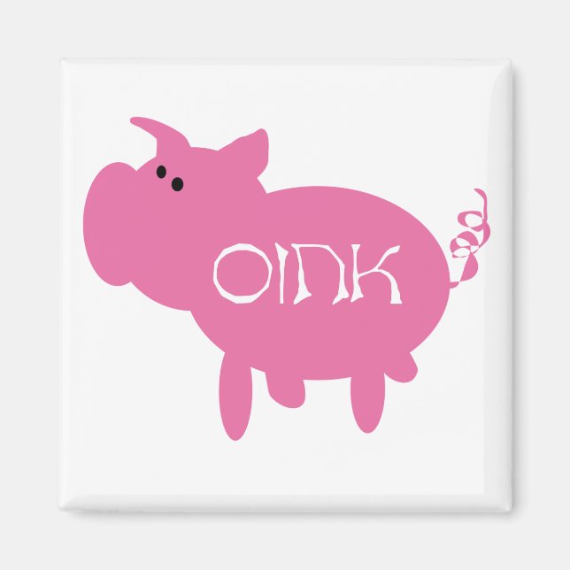 Oink rosa Schwein-T-Shirts und Geschenke Magnet (Vorne)