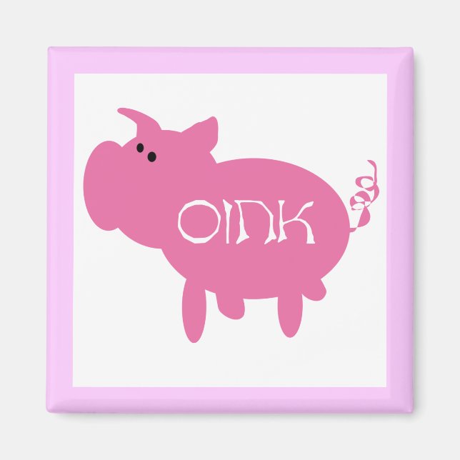 Oink rosa Schwein-T-Shirts und Geschenke Magnet (Vorne)