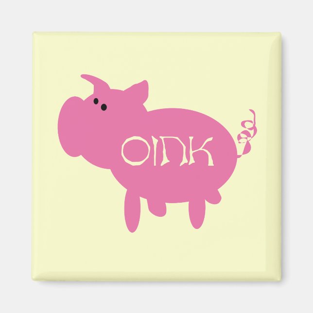 Oink rosa Schwein-T-Shirts und Geschenke Magnet (Vorne)