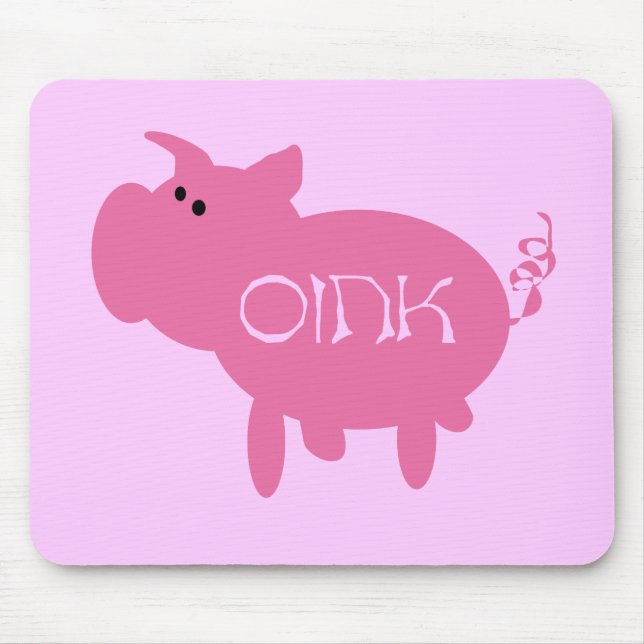 Oink rosa Schwein-T-Shirts und Geschenke Mousepad (Vorne)