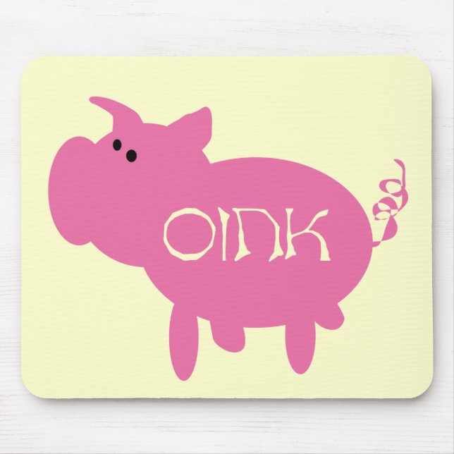 Oink rosa Schwein-T-Shirts und Geschenke Mousepad (Vorne)