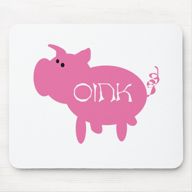 Oink rosa Schwein-T-Shirts und Geschenke Mousepad (Vorne)