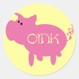 Oink rosa Schwein-T-Shirts und Geschenke Runder Aufkleber